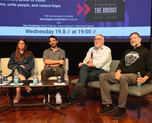 LAST NIGHT IN JERUSALEM - THE BRIDGE A SPECIAL SCREENING AT THE MENACHEM BEGIN CENTER. Honoring the story of October 7 and the healing power of music. THE CAST WITH SPECIAL GUESTS AMBASSADOR MIKE HUCKABEE & DAVID FISHOF, PRODUCER RESIDENT RIVLIN & SAM GRUNDWERG