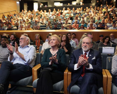 LAST NIGHT IN JERUSALEM - THE BRIDGE A SPECIAL SCREENING AT THE MENACHEM BEGIN CENTER. Honoring the story of October 7 and the healing power of music. THE CAST WITH SPECIAL GUESTS AMBASSADOR MIKE HUCKABEE & DAVID FISHOF, PRODUCER RESIDENT RIVLIN & SAM GRUNDWERG